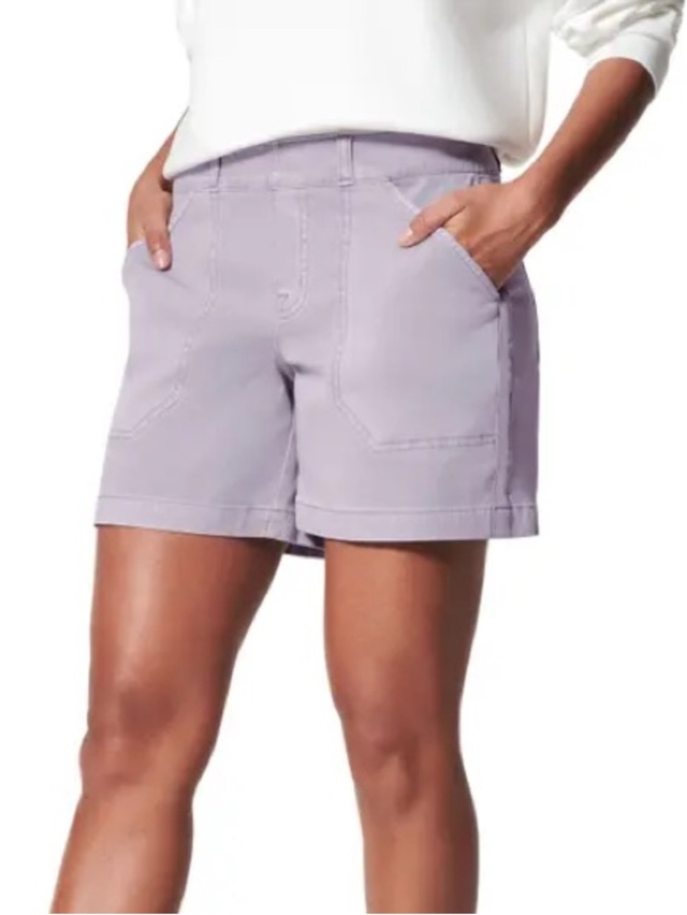 ✅ NWT Spanx 6” Stretch Twill Shorts size Light Orchid size XS